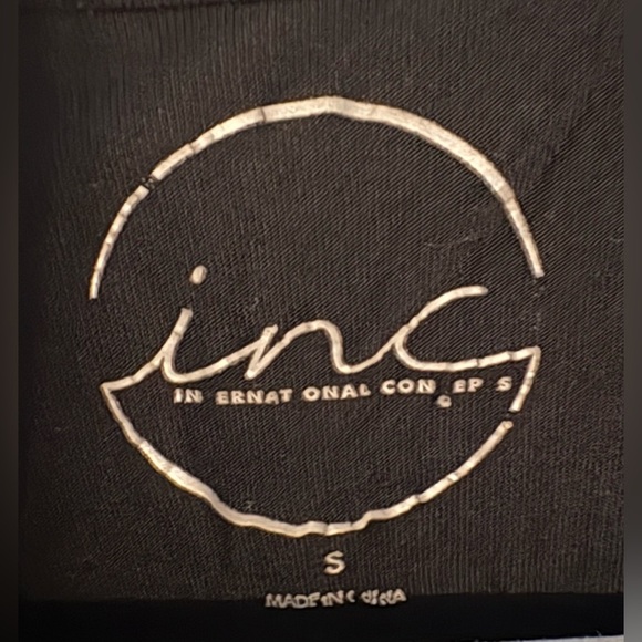 INC Women’s Black Gold Sequin Cold-Shoulder Short Sleeve Evening Party Top Small - Picture 4 of 6